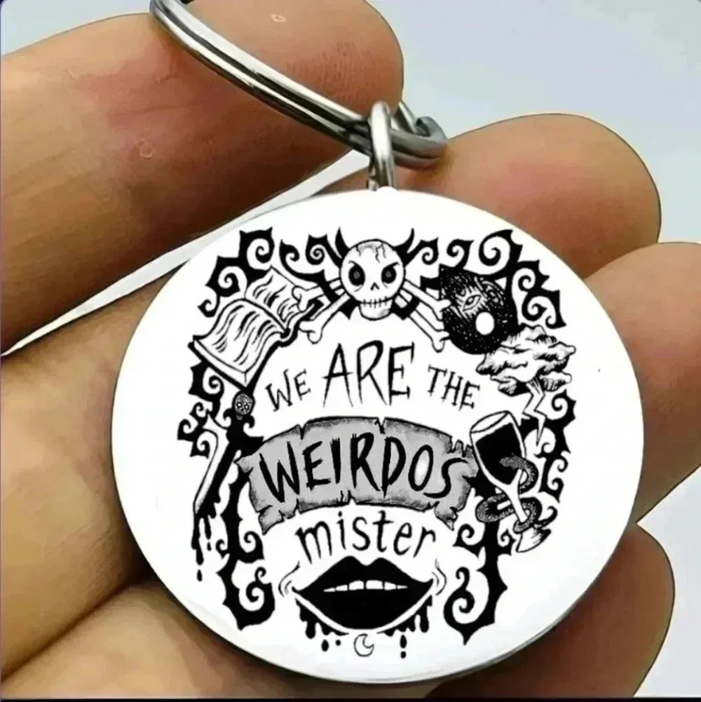 We are ll weirdo mister hot skull book wine glass lip art Keychain